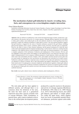 The Mechanism of Plant Gall Induction by Insects: Revealing Clues, Facts, and Consequences in a Cross-Kingdom Complex Interaction