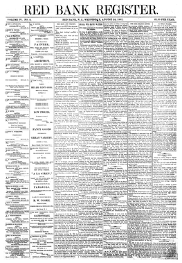 Volume Iv. No. 9. Red Bank, N.J., Wednesday, August 24,1881