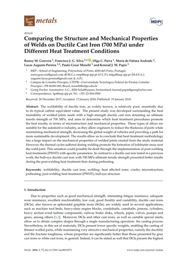 (700 Mpa) Under Different Heat Treatment Conditions