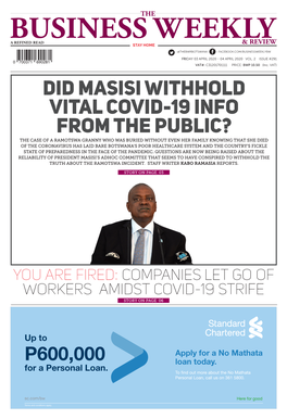 Did Masisi Withhold Vital COVID-19 Info from the Public?