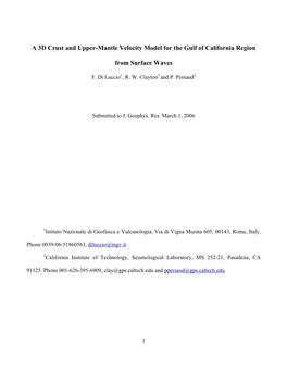 Constraints on Crust and Upper Mantle Velocities Beneath the Gu