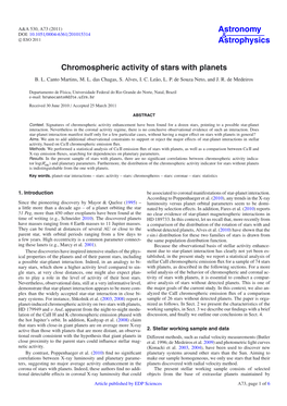 Chromospheric Activity of Stars with Planets