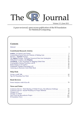 The R Journal Volume 3/1, June 2011