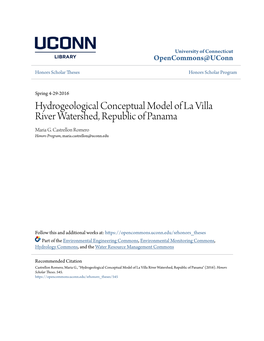 Hydrogeological Conceptual Model of La Villa River Watershed, Republic of Panama Maria G