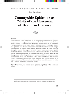 Countrywide Epidemics As “Visits of the Horseman of Death” in Hungary