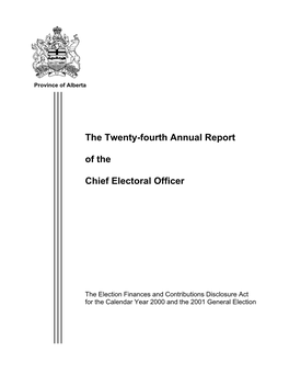 The Twenty-Fourth Annual Report of the Chief Electoral Officer