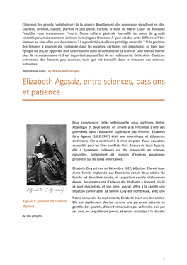 Elizabeth Agassiz, Entre Sciences, Passions Et Patience