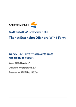 6.5.5.6 TEOW Terrestrial Invertebrate Assessment Report