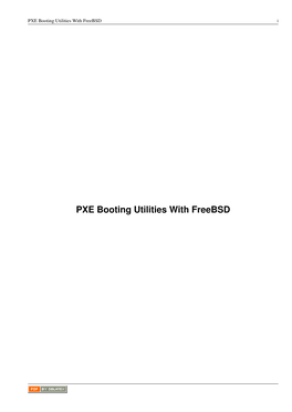 PXE Booting Utilities with Freebsd I