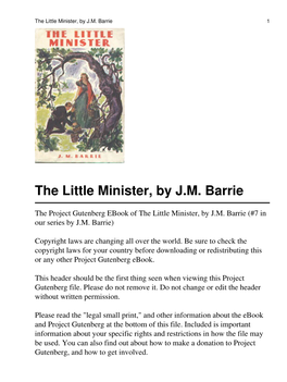 The Little Minister, by JM Barrie