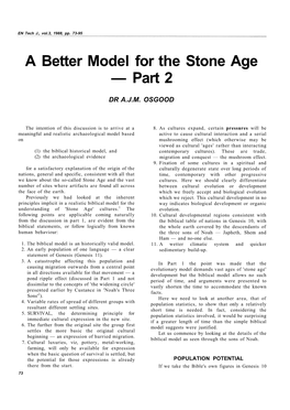 A Better Model for the Stone Age — Part 2