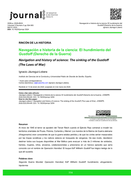 Navegación E Historia De La Ciencia: El Hundimiento Del Gustloff (Derecho De La Guerra)