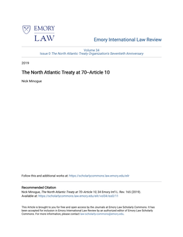 The North Atlantic Treaty at 70--Article 10