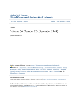 Volume 66, Number 12 (December 1948) James Francis Cooke