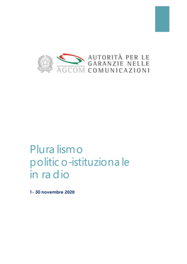 Pluralismo Politico-Istituzionale in Radio