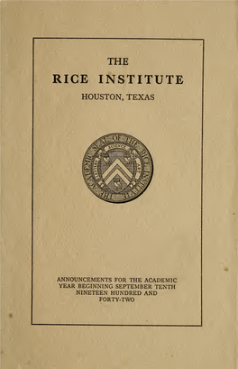 Rice University General Announcements