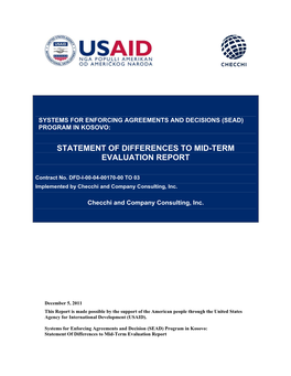 Statement of Differences to Mid-Term Evaluation Report