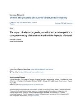 The Impact of Religion on Gender, Sexuality, and Abortion Politics: a Comparative Study of Northern Ireland and the Republic of Ireland