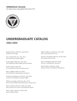 2003-2004 Undergraduate Catalog