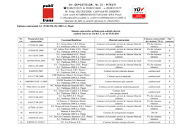 Entitatea Contractantă SC PUBLITRANS 2000 SA Piteşti