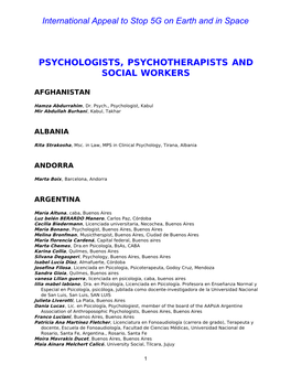 Psychologists, Psychotherapists and Social Workers