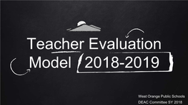 Teacher Evaluation Model 2018-2019