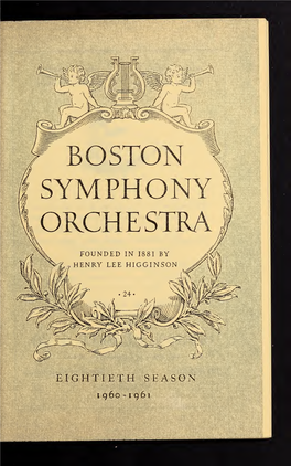 Boston Symphony Orchestra Concert Programs, Season 80, 1960-1961, Subscription