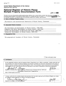 National Register of Historic Places Multiple Property Documentation Form