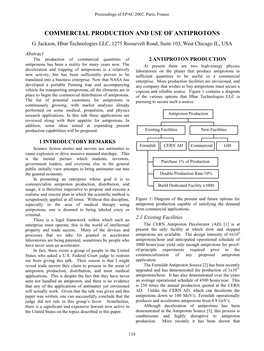 Commercial Production and Use of Antiprotons G