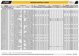 Weekend Basketball Coupon 26/06/2021 08:12 1 / 3