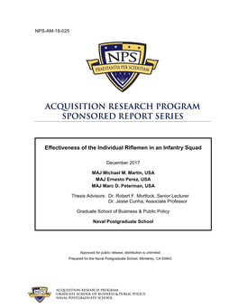 Effectiveness of the Individual Riflemen in an Infantry Squad