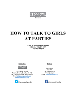 How to Talk to Girls at Parties