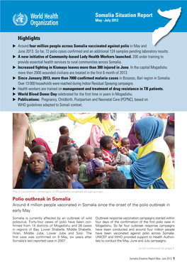 Somalia Situation Report May - July 2013