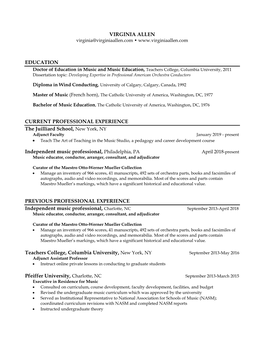 To Download Virginia's Curriculum Vitae