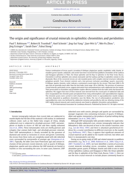 The Origin and Significance of Crustal Minerals in Ophiolitic Chromitites