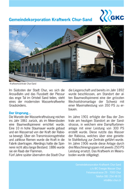 Flyer Gemeindekorporation Kraftwerk Chur-Sand Pdf3.61 MB