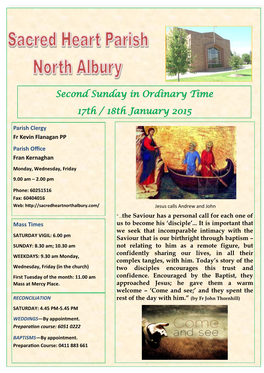 Second Sunday in Ordinary Time 17Th / 18Th January 2015