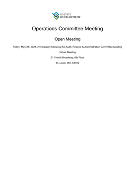 Operations Committee Meeting