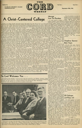 The Cord Weekly (September 29Th, 1961)