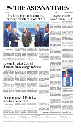 Foreign Investors Council Discusses Future Energy in Astana President