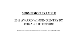 Submission Example 2018 Award Winning Entry by 4240