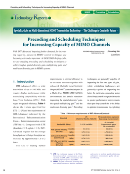 Precoding and Scheduling Techniques for Increasing Capacity of MIMO Channels