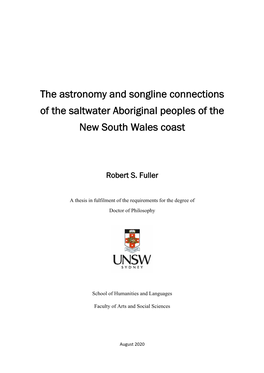 The Astronomy and Songline Connections of the Saltwater Aboriginal Peoples of the New South Wales Coast