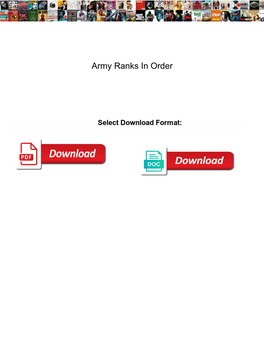 Army Ranks in Order
