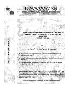 Petrology and Mineralization of the Tanco Rare-Element Pegmatite, Southeastern Manitoba