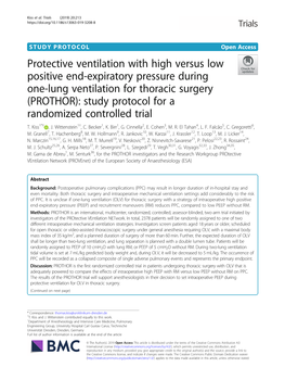 Protective Ventilation with High Versus