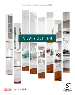 NEWSLETTER OUR NEWSLETTER August 2019 E-NEWSLETTER CONTENTS