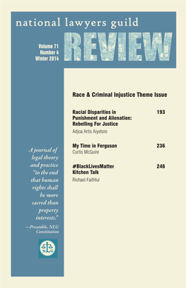 Race & Criminal Injustice Theme Issue