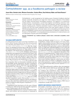 Campylobacter Spp. As a Foodborne Pathogen: a Review