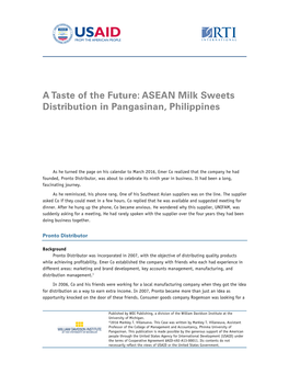 A Taste of the Future: ASEAN Milk Sweets Distribution in Pangasinan, Philippines